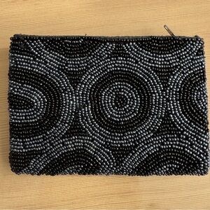 Elegant Black Beaded Clutch